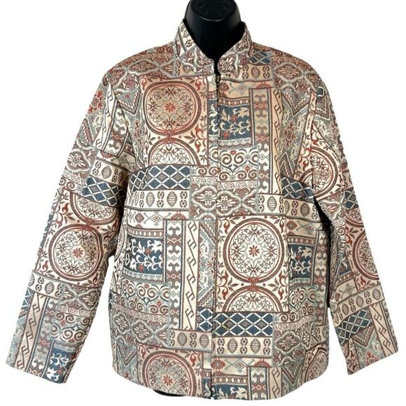 VINTAGE ALFRED DUNNER TAPESTRY PAtCHWORK JACKET - Picture 1 of 13
